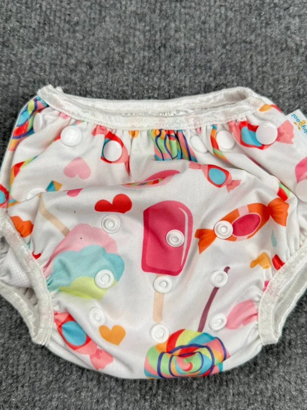BabyGoal Reusable Swim Diaper Adjustable Snap Ice Cream Print Swimwear Infant